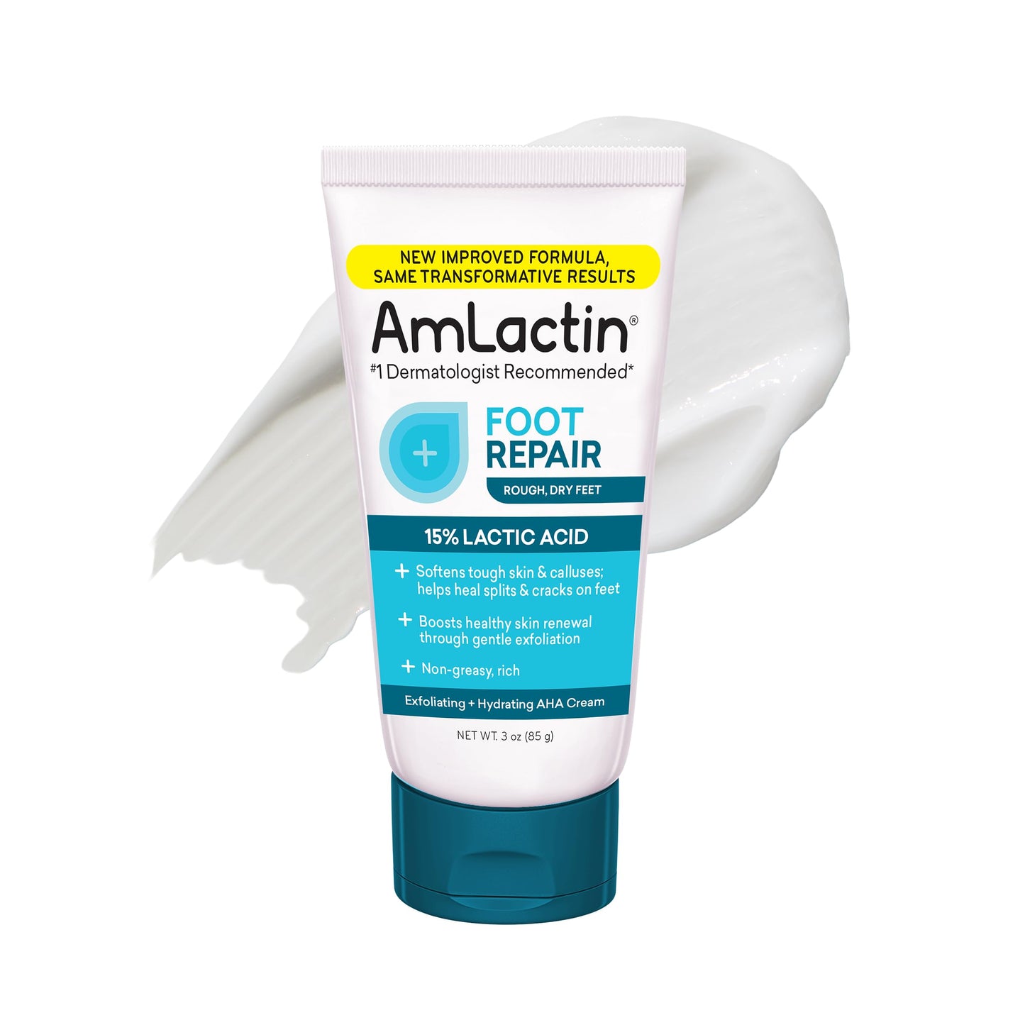 AmLactin Foot Repair Cream - Therapeutic Foot Cream for Dry Cracked Heels and Feet - Callus Softener - No-Scrub Exfoliator and Moisturizer with 15% Beauty & Personal Care AmLactin