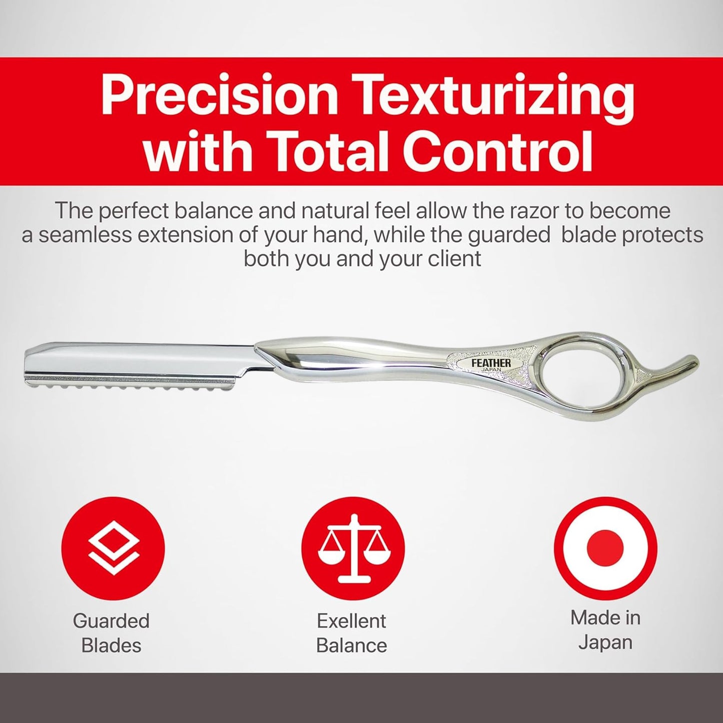 Feather - 7.25-inch Styling Razor Handle - The Professional tool for Hair Cutting, Thinning, Layering, Texturizing and Feathering - The # 1 Stylist Beauty and Personal Care Feather