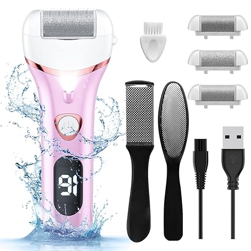 Electric Foot Callus Remover, Rechargeable Portable Electronic Foot File Pedicure Kits, Waterproof Foot Scrubber File, Professional Pedicure Tools Beauty & Personal Care Geopu