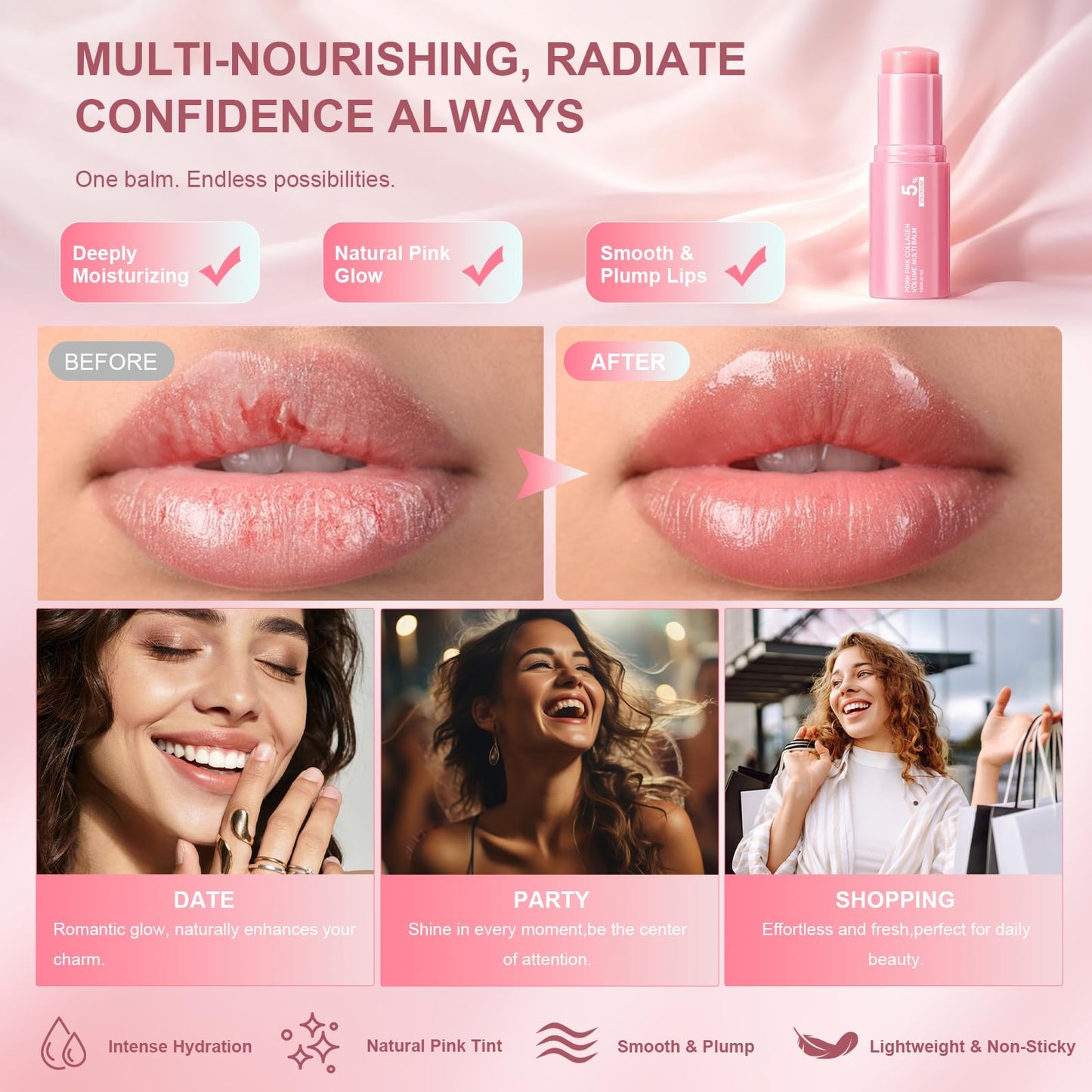 Vult PDRN Pink Collagen Volume Multi Balm, Volufiline Stick 2PCS Beauty and Personal Care Vult