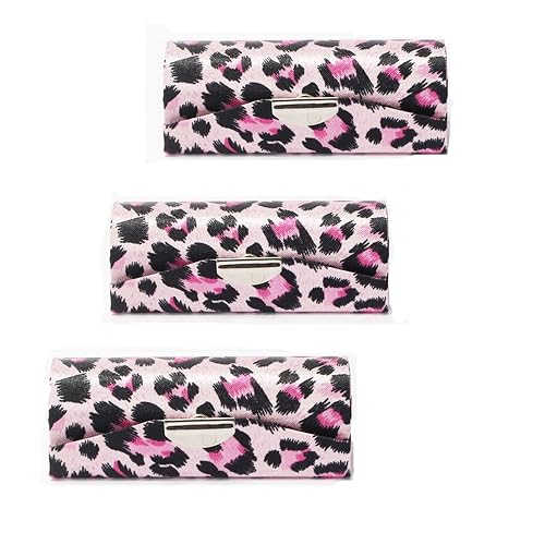 Tiger007 Lipstick Case with Mirror, 3 pcs Lipstick Case Holder with Leopard Pattern Style, Vintage Leopard Print Cloth Lipstick Box (Leopard pattern) Beauty & Personal Care Tiger007