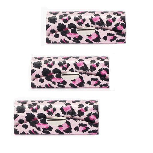 Tiger007 Lipstick Case with Mirror, 3 pcs Lipstick Case Holder with Leopard Pattern Style, Vintage Leopard Print Cloth Lipstick Box (Leopard pattern) Beauty & Personal Care Tiger007