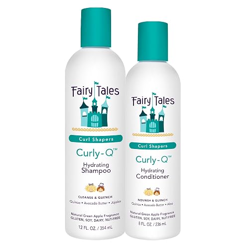 Fairy Tales Curly Q Hydrating Kids Shampoo 12oz and Conditioner 8oz - Paraben, Sulfate, Gluten, and Nut Free - For All Curl Types Including Multi Beauty & Personal Care Fairy Tales