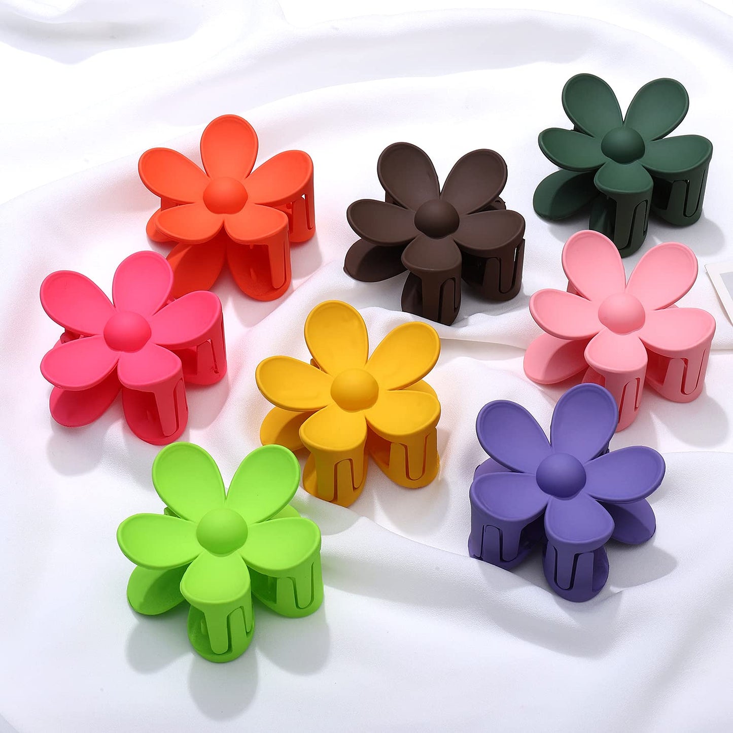 8PCS Acrylic Flower Hair Claw Clips for Women Nonslip Pastel Floral Shaped Hair Catch Barrettes Strong Hold Hair Jaw Clamp Hair Accessory Styling Hair Beauty & Personal Care NVENF