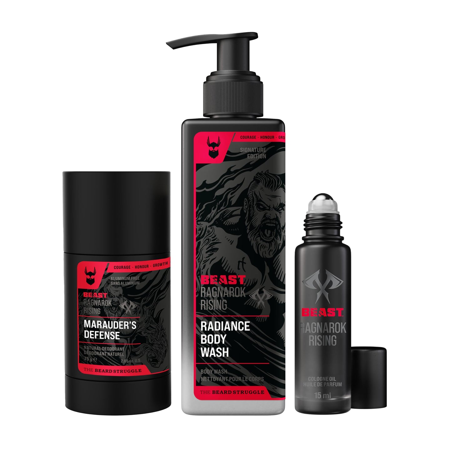 The Beard Struggle Beast Body Bundle: Eddie Hall The Beast Line Ragnarok Rising Special Edition - Men's Body Wash, Natural Aluminum Free Deodorant Beauty and Personal Care The Beard Struggle