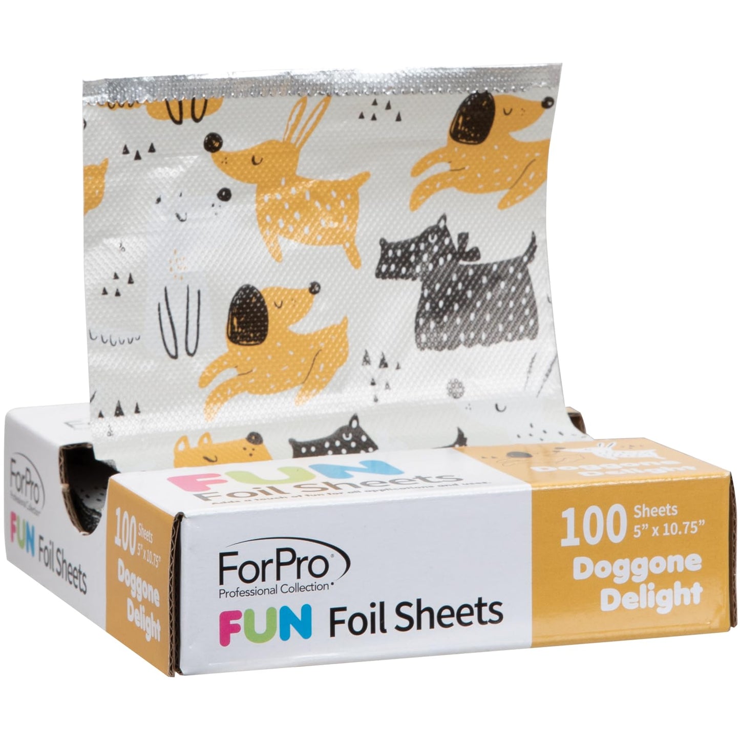 ForPro Professional Collection FUN Doggone Delight 5" Foil Sheets, Aluminum, Pop-Up Foil Dispenser, Hair Foils for Color Application & Highlighting Beauty & Personal Care ForPro Professional Collection