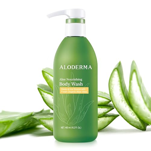 Aloderma Aloe Nourishing Body Wash 16oz - Fresh, Organic Aloe Vera Based (No Water Added) For All Skin Types + Moisturizing Shea Butter & Allantoin Beauty & Personal Care Aloderma