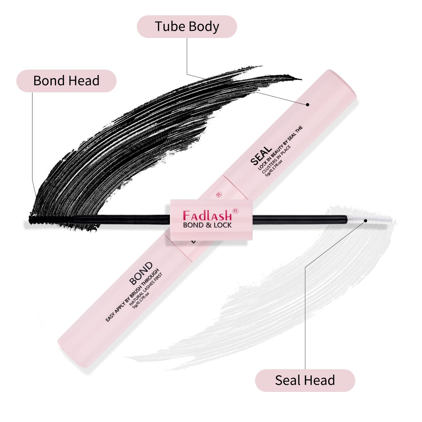 Lash Bond and Seal Cluster Lashes Glue DIY Lash Extension Kit Lash Clusters Glue Individual Lashes Strong Hold 48-72 Hours DIY Eyelash Extension Kit Beauty & Personal Care FADLASH