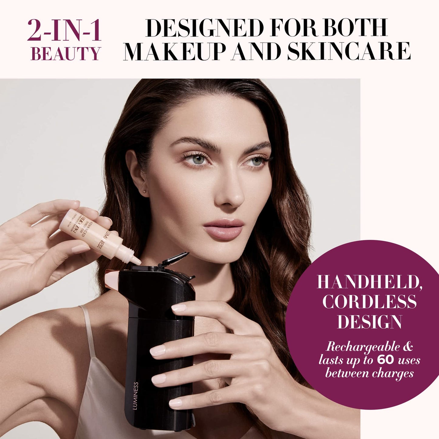 Luminess Breeze Duo Airbrush Makeup System, Deep Coverage - 9-Piece Kit includes 2x Silk Airbrush Foundation, Apricot Shade Blush, Glow Highlighter Beauty & Personal Care LUMINESS