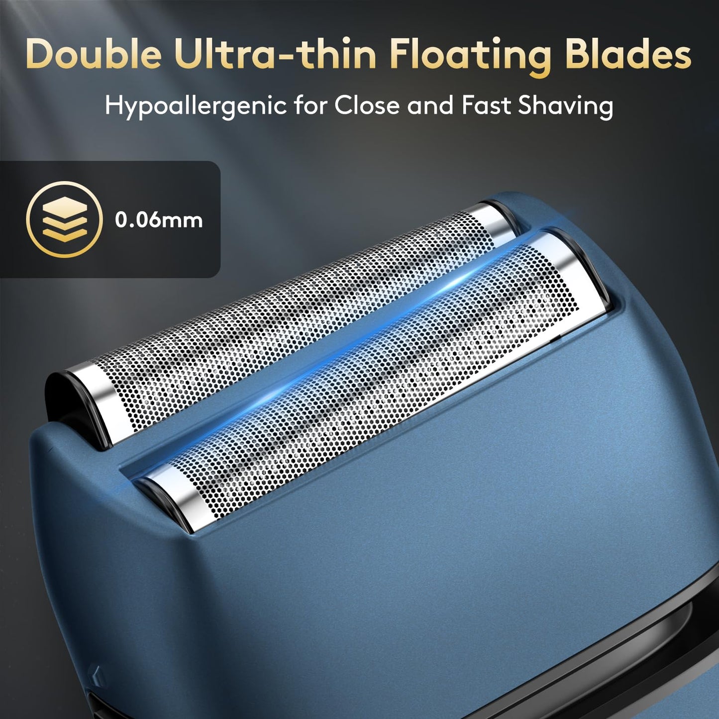 Brightup Foil Shaver Electric Razor & Shavers for Men with Trimmer[150 Min Runtime], IPX6 Waterproof Double Floating Blades for Shaving Face Beauty and Personal Care Brightup