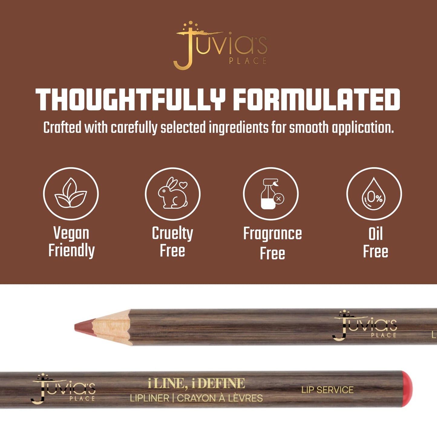 Juvia's Place I Line I Define Lip Liner - Lip Service - Long-Lasting Lip Liner with Hydrating Formula, Smooth Glide, Sharpenable Pencil for Precise Beauty & Personal Care Juvia's Place