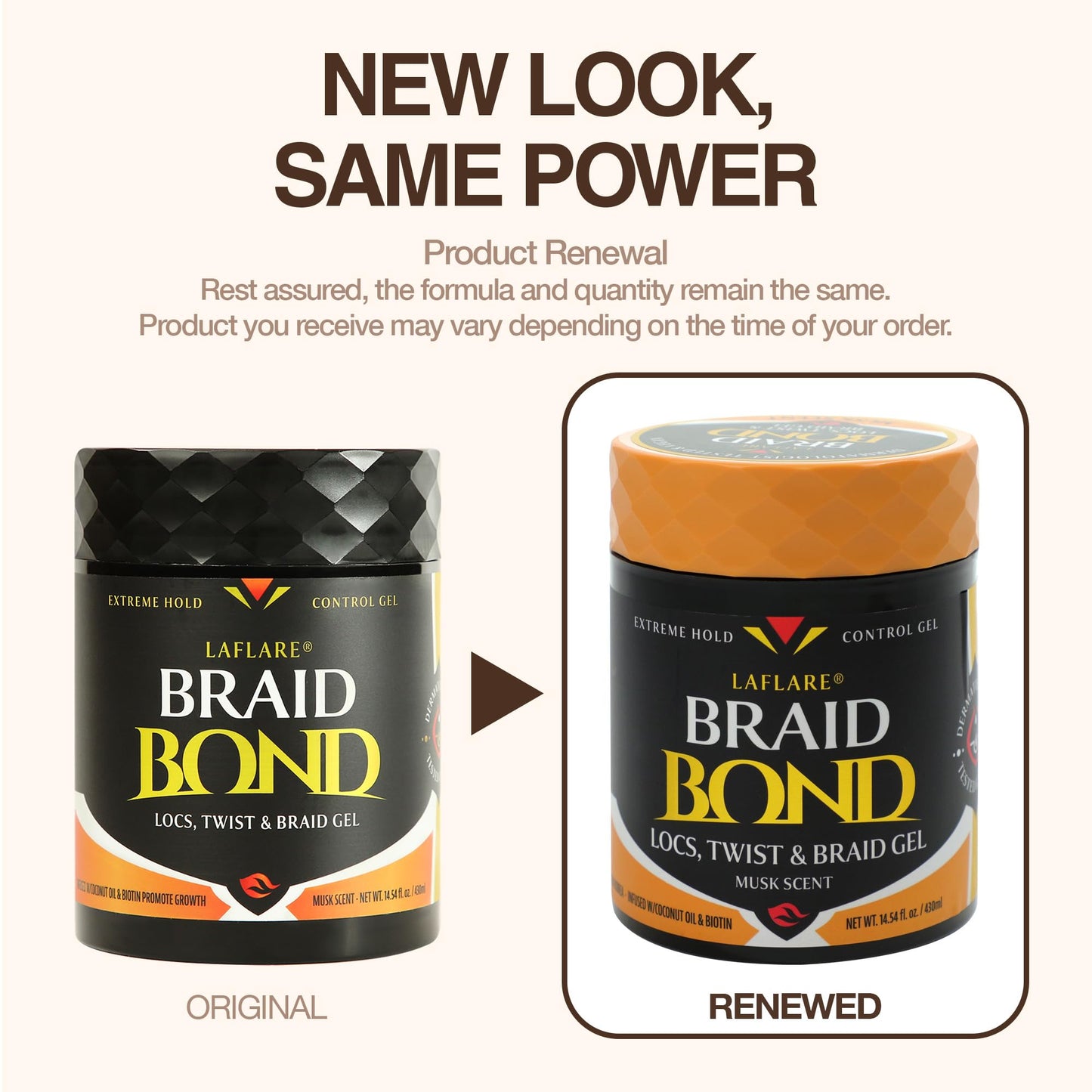 Laflare 430 ml Braid Bond Gel Bulk Extreme Hold for Natural & Kids Hair, Vegan, Nourishing, Braiding Hair, Twist Hair (Musk) Beauty & Personal Care Laflare