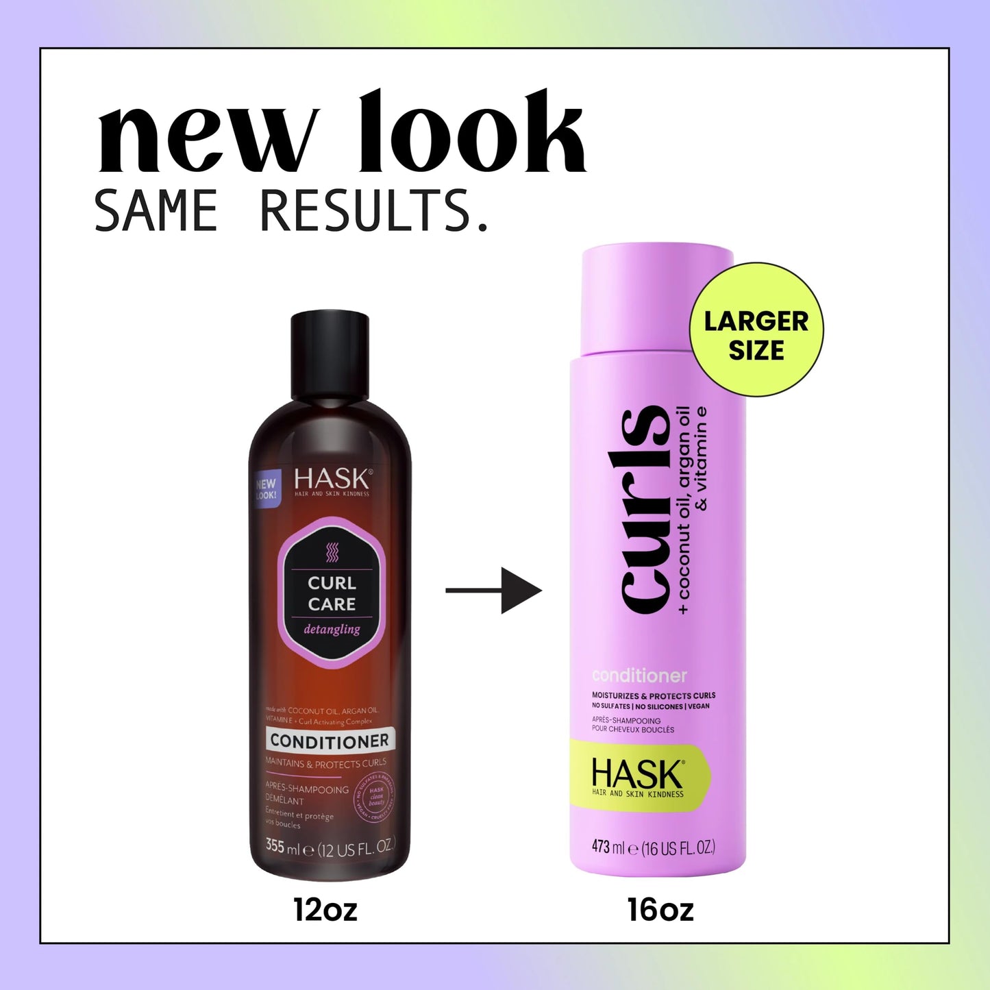 HASK Curl Care Shampoo & Conditioner Set | Coconut Oil, Argan Oil, Vitamin E, Curl Definition, Frizz Free Shine | Sulfate Free, Silicone Free, Cruelty Beauty & Personal Care HASK