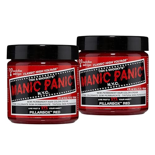MANIC PANIC Classic Pillarbox Red Semi Permanent Hair Color - True Red Hair Dye for Women & Men That Lasts 4-6 Weeks - Vegan, Ammonia & Cruelty-Free Beauty & Personal Care MANIC PANIC