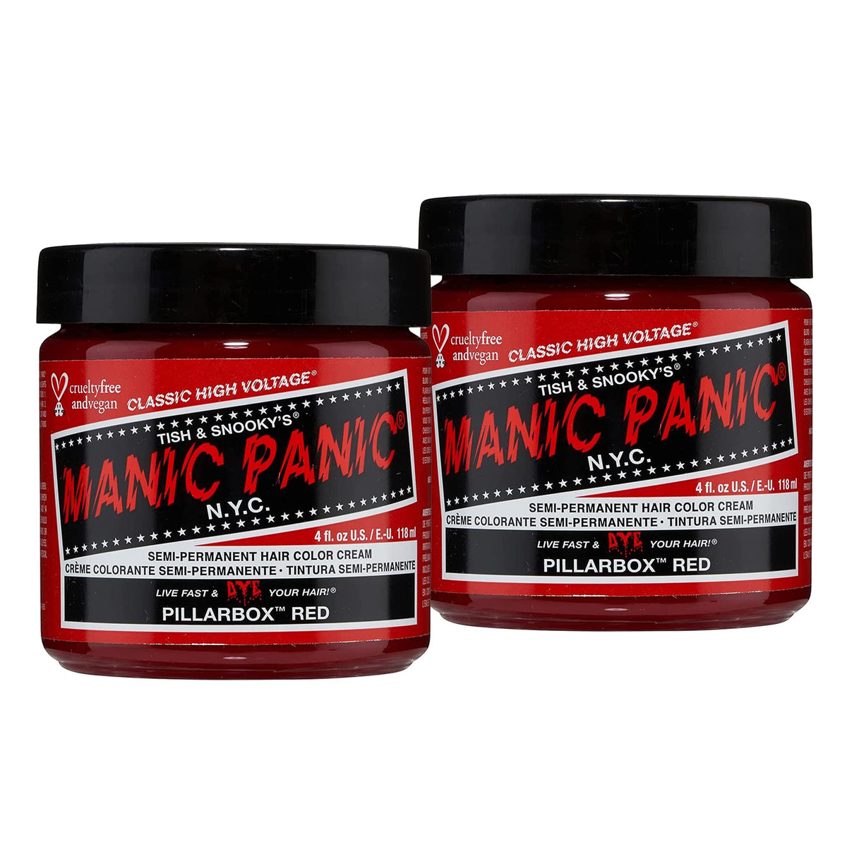MANIC PANIC Classic Pillarbox Red Semi Permanent Hair Color - True Red Hair Dye for Women & Men That Lasts 4-6 Weeks - Vegan, Ammonia & Cruelty-Free Beauty & Personal Care MANIC PANIC