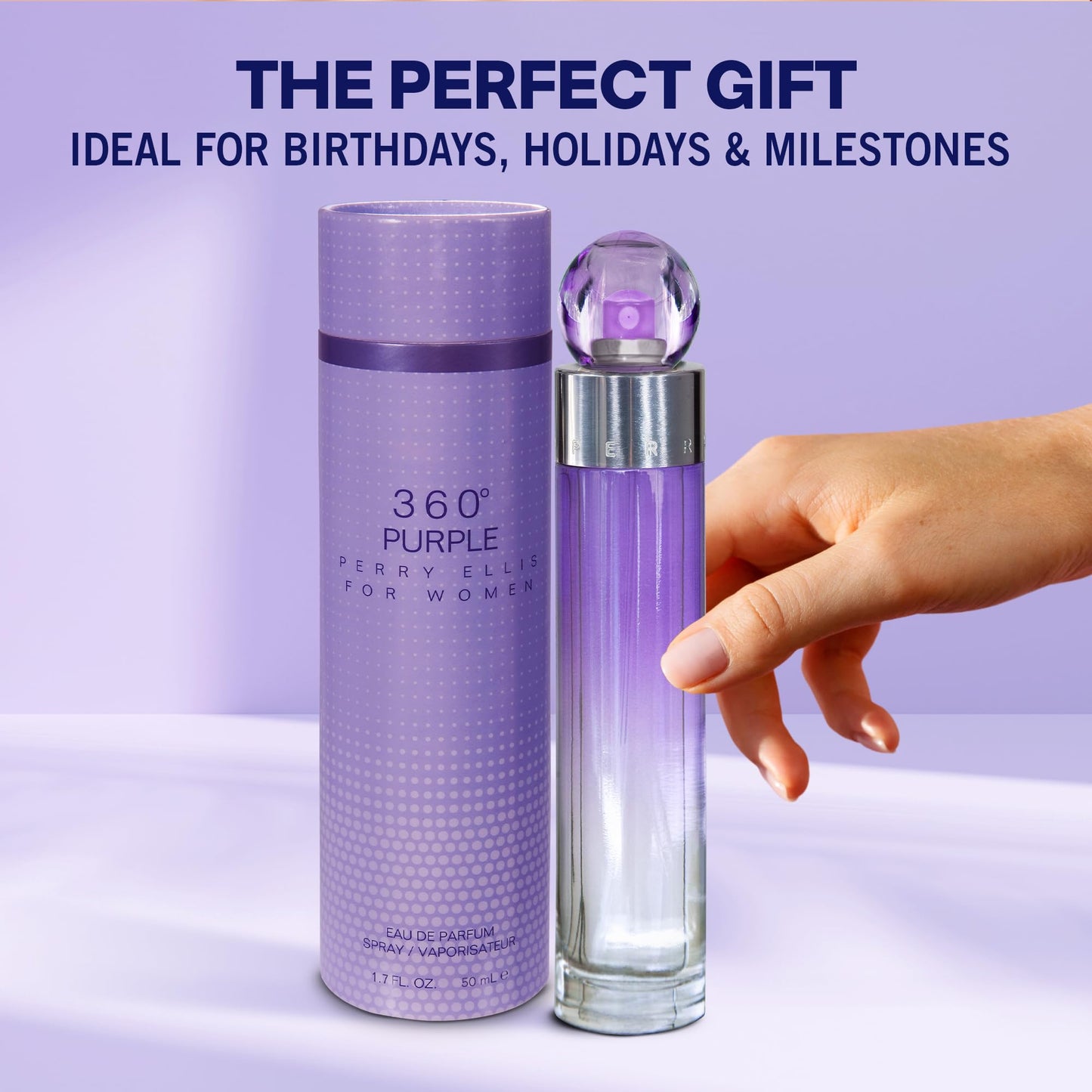 Perry Ellis 360° Purple Eau De Parfum Spray for Women - Perfume for Women, Fruity & Floral Fragrance, EDT, Designer Scent for Her, Long Lasting - 1.7 Beauty & Personal Care Perry Ellis