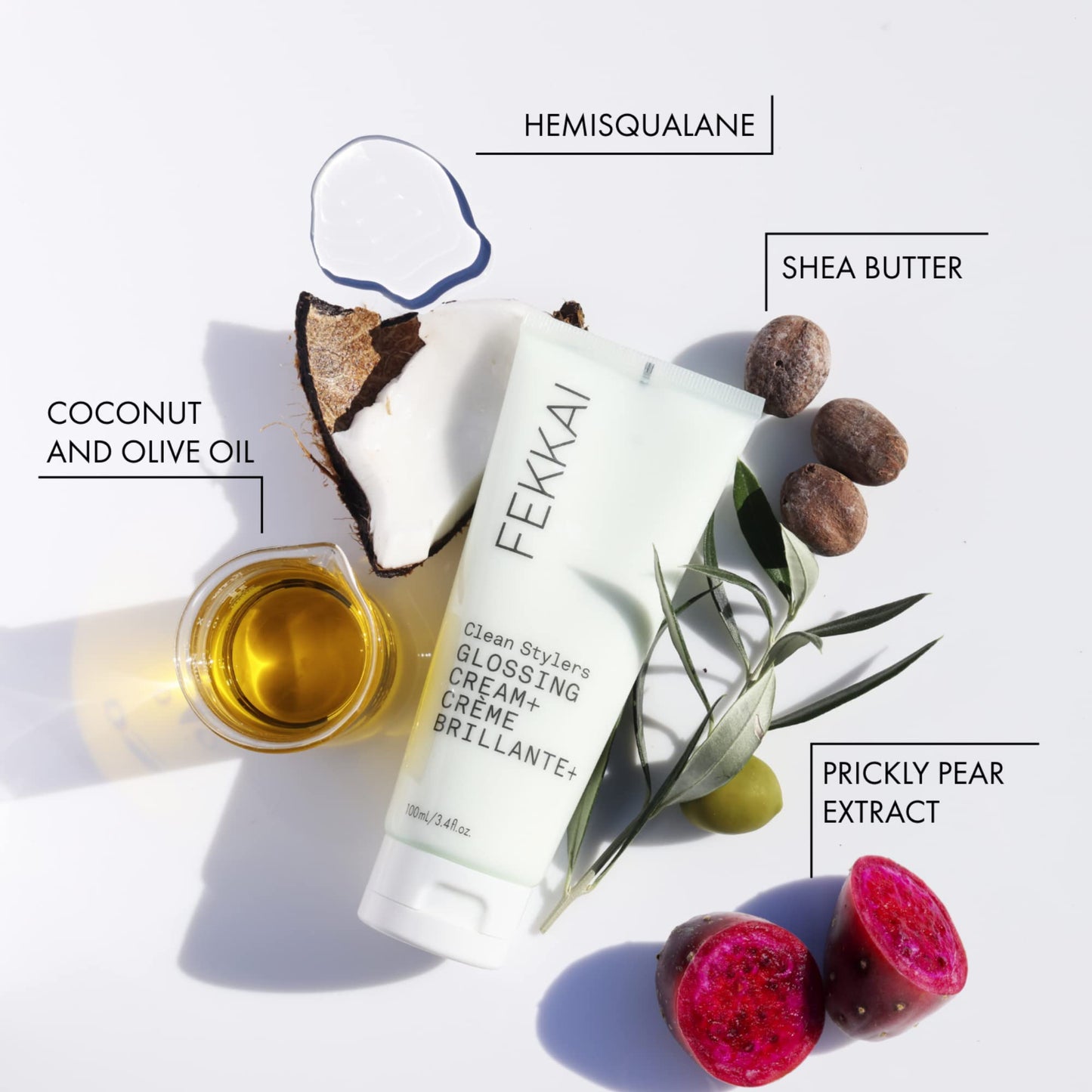 FEKKAI Clean Stylers Glossing Cream - 3.4 oz - Provides Hydration, Smoothes Frizz & Boosts Shine - Free of Sulfates, Parabens, Phthalates - Vegan Beauty & Personal Care Fekkai