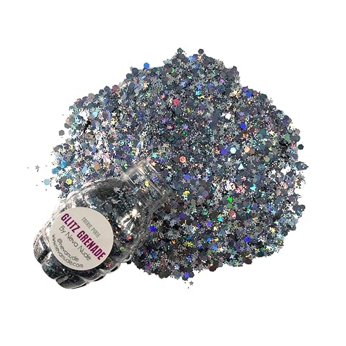 Neva Nude Face and Body Glitter Keychain - Chunky Loose Glitter for Festivals, Raves, and More | Cosmetic Grade | Super Sparkly (Trixie Pixie Gunmetal Beauty & Personal Care Neva Nude