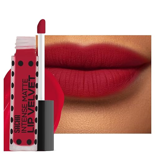 Sacha Cosmetics Intense Matte Lip Velvet Liquid Lipstick, Long-Lasting Velvet Matte Finish, 0.2 fl oz, Hello Boys! Beauty & Personal Care Sacha Cosmetics