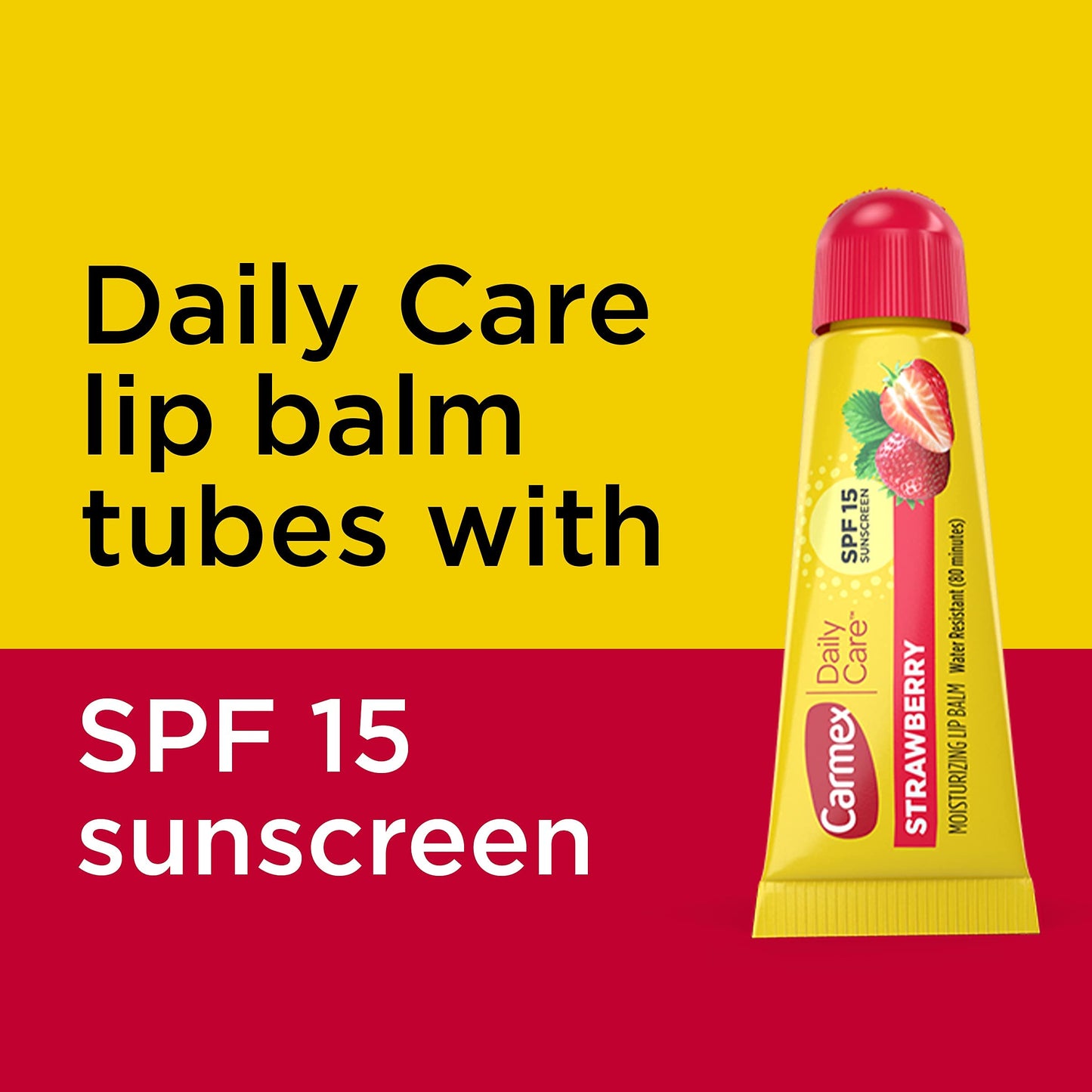 Carmex Daily Care Moisturizing Lip Balm with SPF 15, Strawberry Lip Balm Tubes, 0.35 OZ Each - 3 Count (Pack of 2) Beauty & Personal Care Carmex