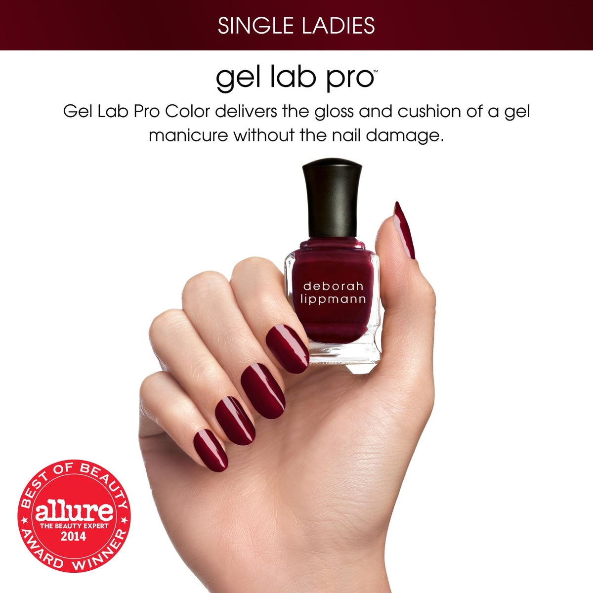 Deborah Lippmann Gel Lab Pro Nail Polish Treatment Enriched for Health, Wear, and Shine No Animal Testing, 21 Free, Vegan Red and Purple Colors Beauty & Personal Care Deborah Lippmann