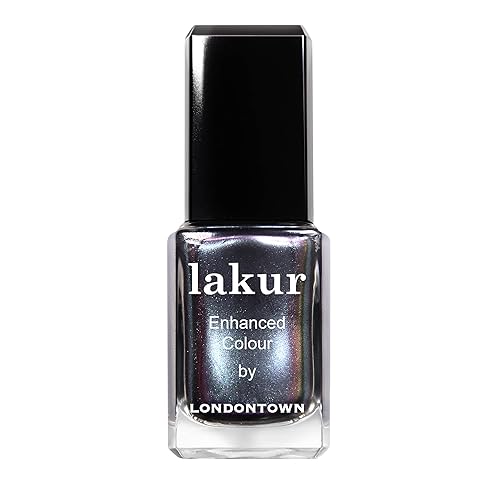 LONDONTOWN lakur Nail Polish - Chip-Resistant, Non-Toxic, Conditions & Hydrates Nails | Multichromatic Metallic Blue-Gray Shimmer, Skyline Reflect Beauty & Personal Care LONDONTOWN
