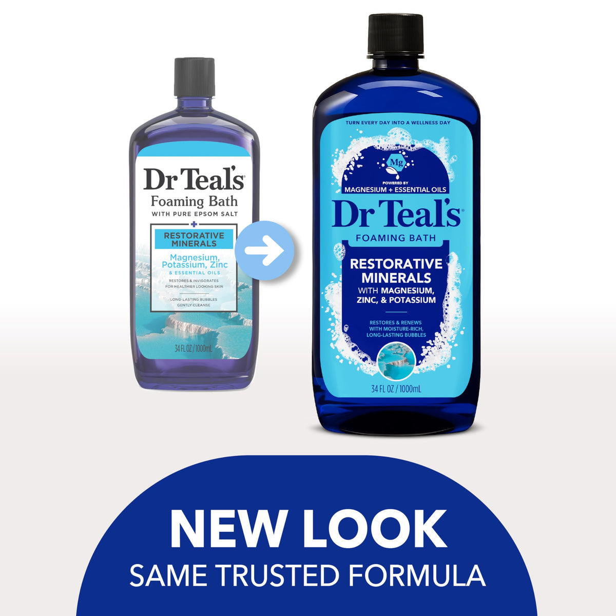 Dr Teal's New 2025 Restorative Minerals - Pure Epsom Salt Soak, 3 lbs. and Foaming Bath, 34 Fl Oz (Restorative Minerals Salt + Foaming Bath) Beauty and Personal Care Dr Teal's
