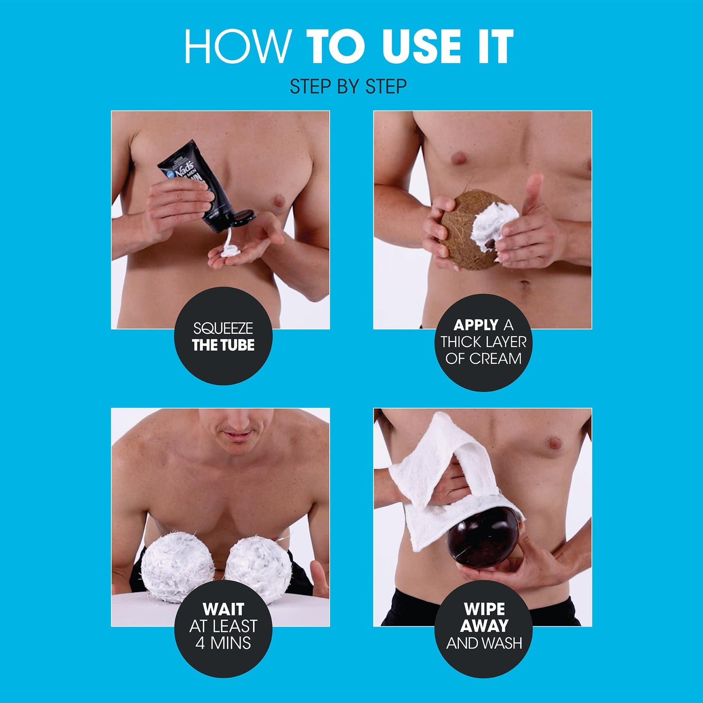 Nad's For Men Down Under Hair Removal Cream - Gentle Depilatory for Body, for Intimate areas, painless, soothing and suitable for all Skin and Hair Beauty & Personal Care Nad's For Men