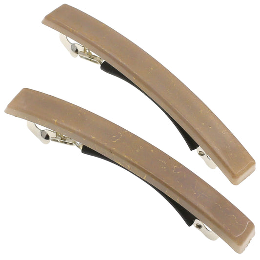 Camila Paris CP3074 French Hair Barrette Clip for Girls, Set of 2 Beige Rubberized Metal Clasp Strong Hold Grip Hair Clips for Women, No Slip Durable Beauty & Personal Care Camila