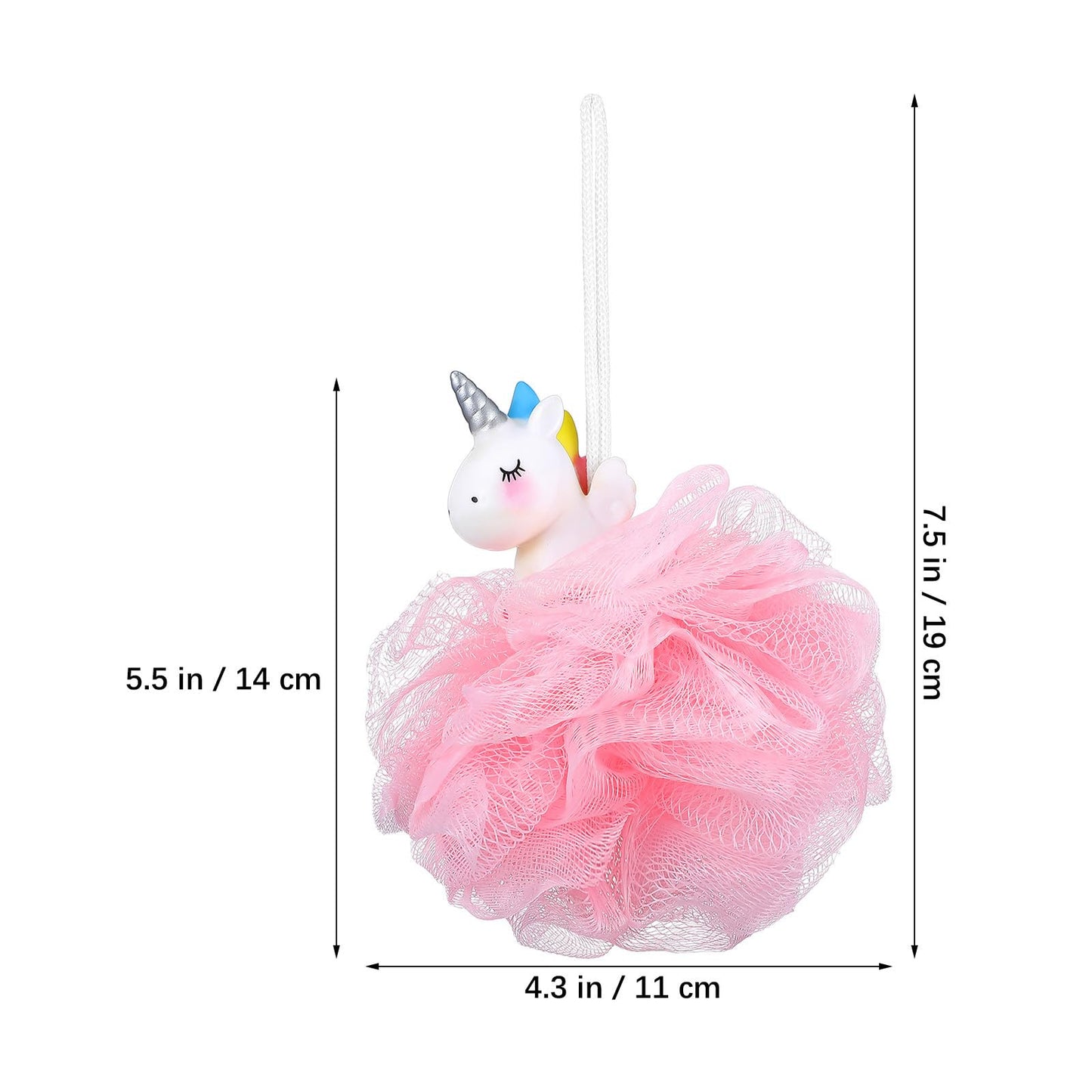 Sewroro 2 Pcs Unicorn Kids Shower Loofah Bath Sponge Body Exfoliating Scrubber Soft Cartoon Loofahs for Girls Bathing Beauty and Personal Care Sewroro