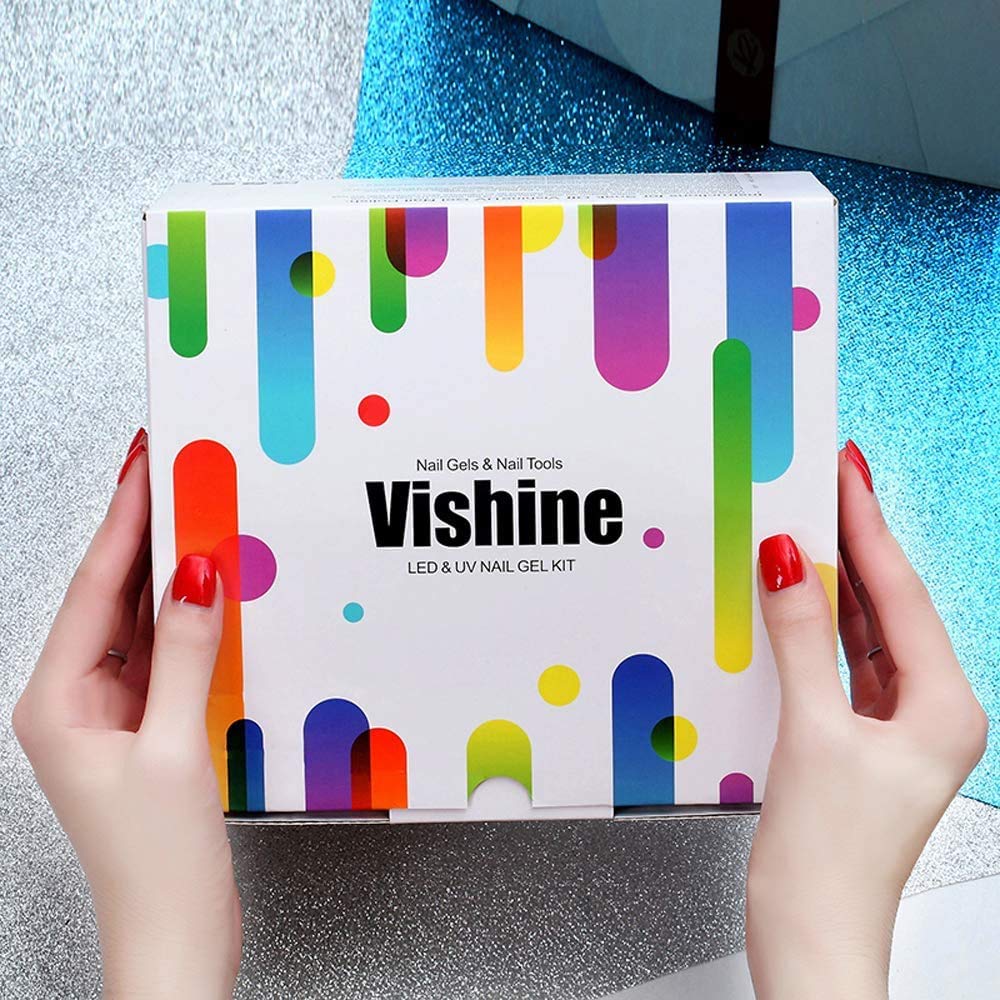 Gel Nail Polish Starter Kit - 6 Colors Gel Polish Set Base Top Coat, 36W LED UV Nail Lamp with Full DIY Gel Manicure Nail Tools by Vishine 8ml #12 Beauty & Personal Care Vishine
