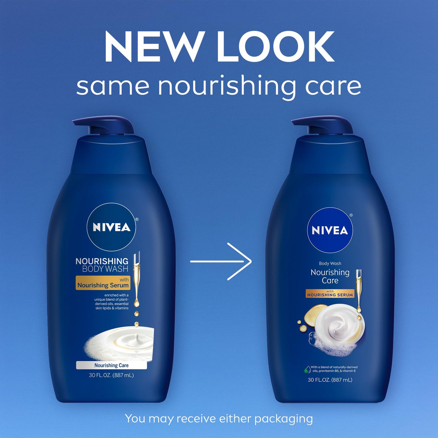 NIVEA Nourishing Care Body Wash with Nourishing Serum, Moisturizing Body Wash for Women, Enriched with Provitamin B5 and Vitamin E, 30 Fl Oz Bottle Beauty & Personal Care NIVEA