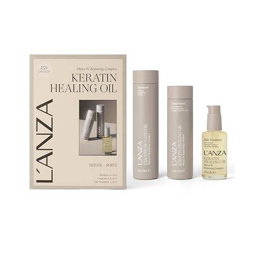 L'ANZA Keratin Healing Oil Hair Treatment, Shampoo & Conditioner Set, for Dry Damaged Locks, Moisturizing, Detangles, Reduces Breakage, Adds Shine Beauty & Personal Care L’ANZA