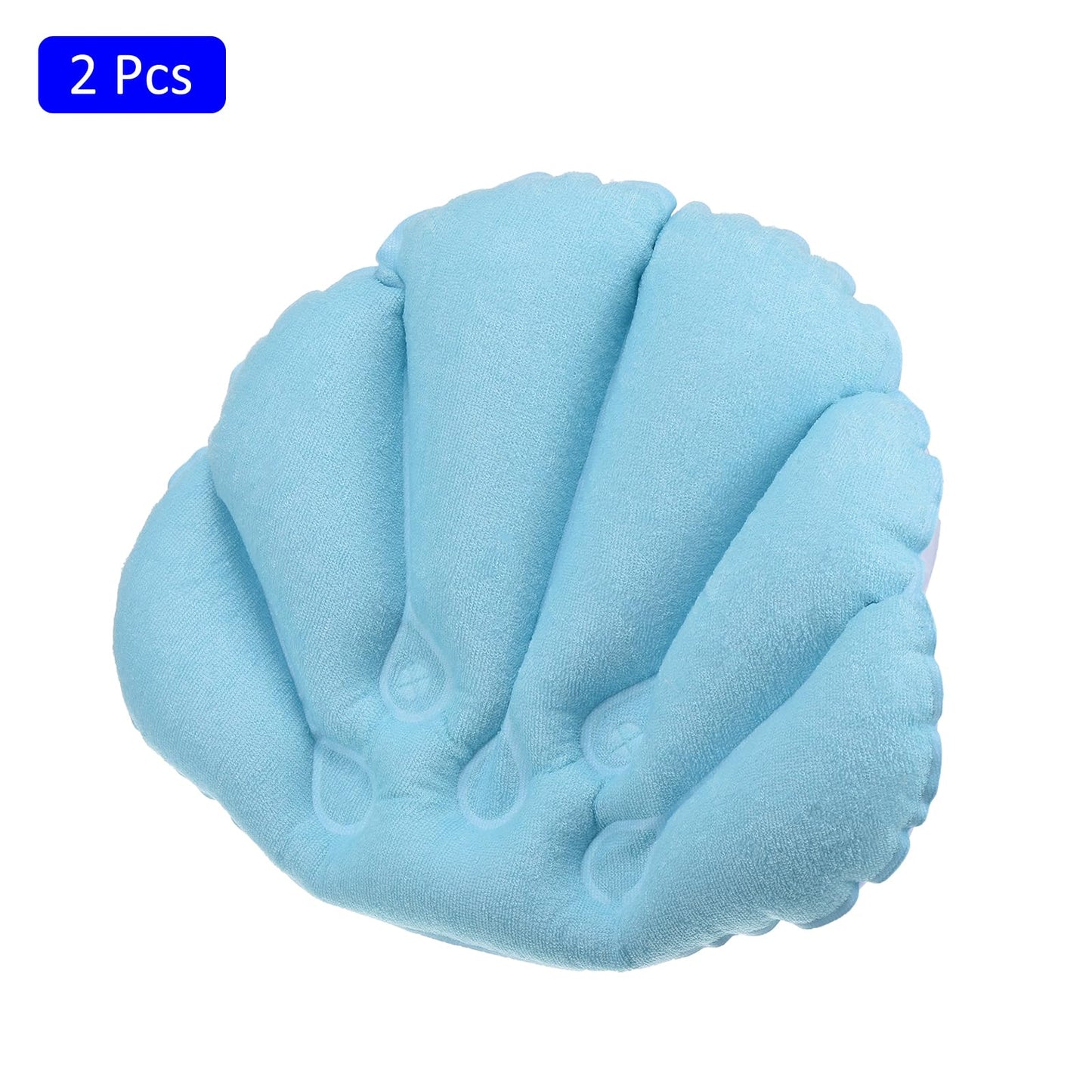 M METERXITY 2 Pack Inflatable Bath Pillow - Ultralight Inflatable Compressible Pillow with Suction Cups, Neck Support, Apply to Bathtub (Blue) Beauty and Personal Care M METERXITY