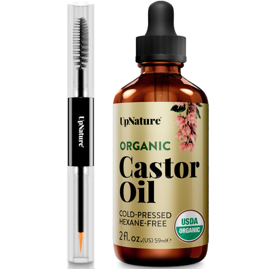 UpNature Lash Serum for Eyelash Growth - 100% USDA Organic Castor Oil for Eyelashes and Eyebrows Hexane Free (2oz Glass Bottle) Beauty and Personal Care UpNature Default Title