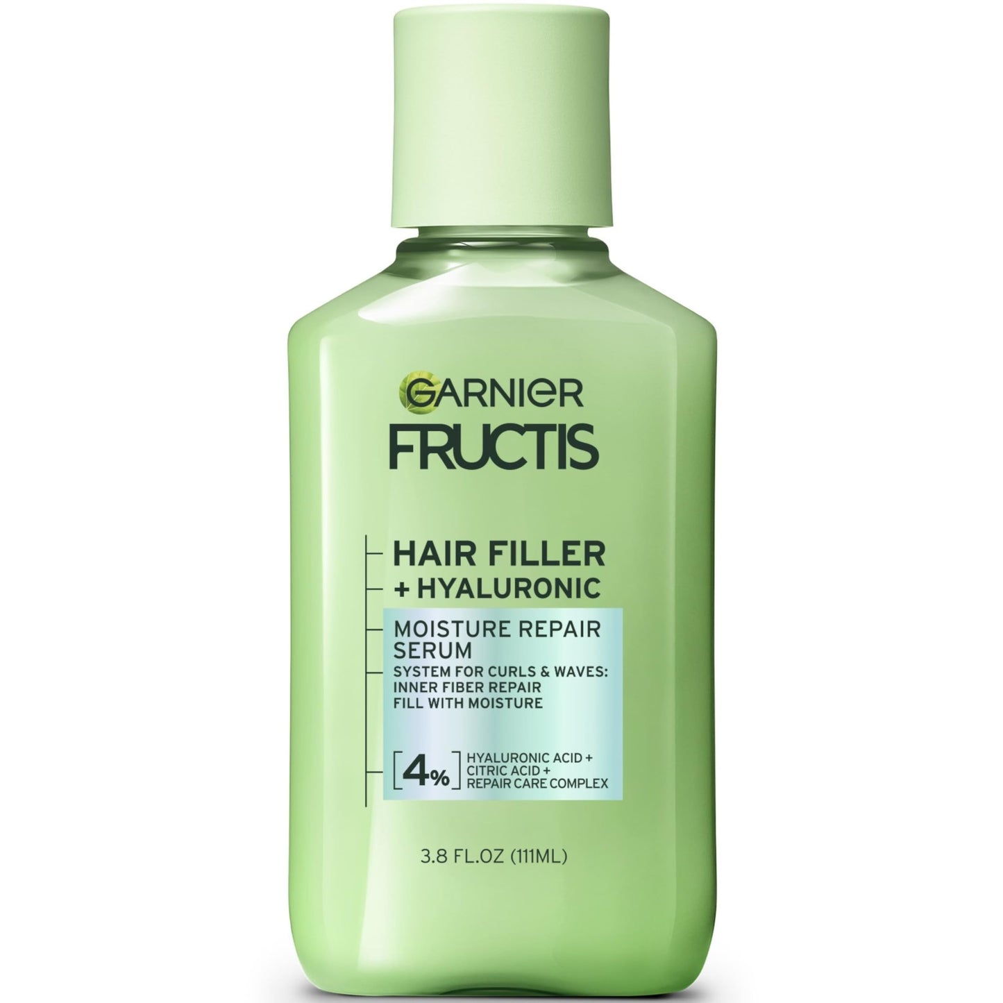 Garnier Fructis Hair Filler Moisture Repair Serum Treatment, Moisturizing Hair Serum for Curls and Waves with Hyaluronic Acid, 3.75 Fl Oz, 1 Count Beauty & Personal Care Garnier