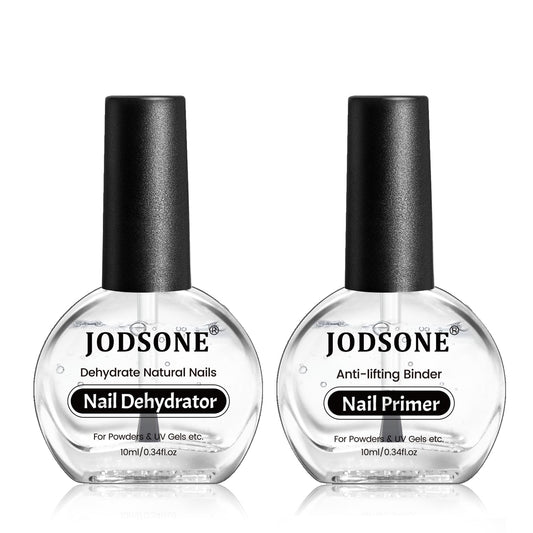 JODSONE 2Pcs 10ml Nail Dehydrate and Nail Primer Kit for U V Gel Nails Polish Professional Salons Set Superior Bonding DIY Art Design Long Lasting Beauty and Personal Care JODSONE Default Title