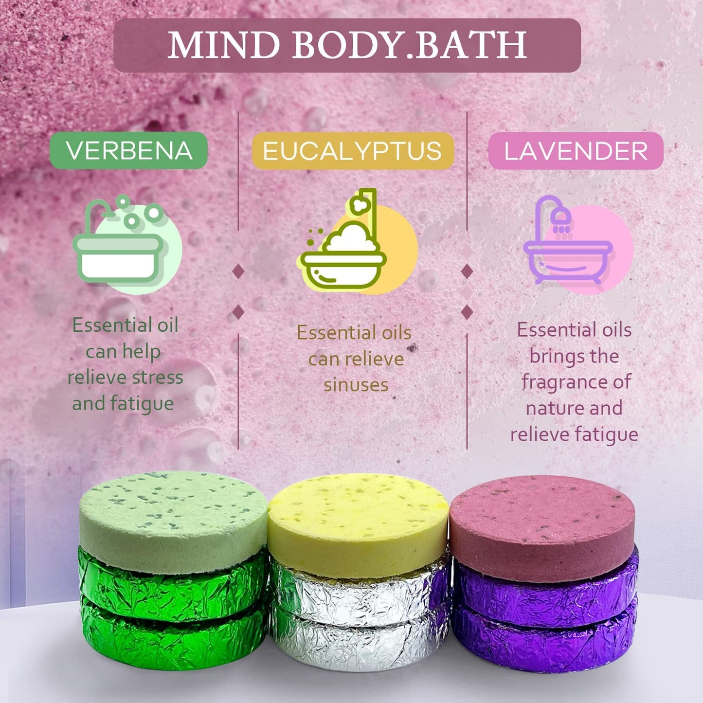 Shower Steamers Multi-Quantity Packed (45PCS) Women/Men Gift Set-Lavender, Verbena, Eucalyptus Aromatic Shower Bombs, Individually Wrapped Tablets Beauty and Personal Care leoce