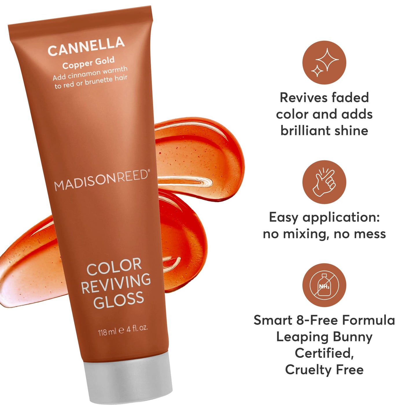 Madison Reed Color Reviving Gloss - Cannella Copper | Semi-Permanent, Color Depositing Gloss for Brunette & Red Hair, Revives Copper & Gold Tones Beauty & Personal Care Madison Reed