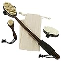 Vive Dry Brush Set for Lymphatic Drainage (3 Pieces) - Brushing Scrubber for Exfoliating, Body Cellulite and Skin Massage - 100% Natural Boar Hair Beauty & Personal Care Vive