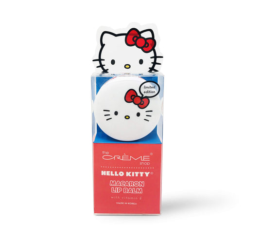 The Crème Shop x Hello Kitty Macaron Lip Balm, Korean Lip Balm with Shea Butter and Vitamin E - Mixed Berry Beauty & Personal Care The Crème Shop