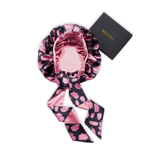 100% Mulberry Silk Bonnet for Sleeping with Ties - Adjustable 19 Momme Double-Layer Reversible Hair Wrap - Stay-On Sleep Cap for Women, Curly Beauty and Personal Care Nochka Fashion