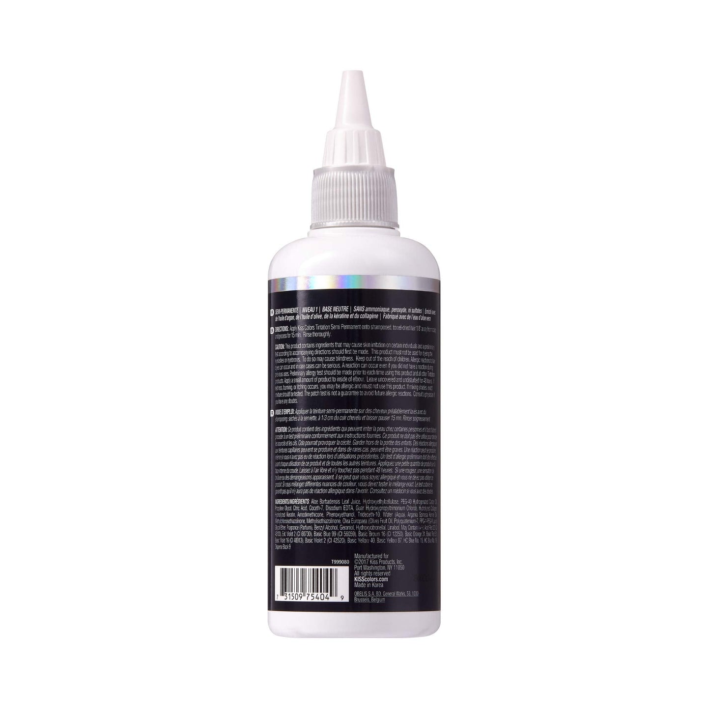 Red by Kiss Tintation Semi-Permanent Hair Color, Aloe Vera Water Based, Argan Oil, Olive Oil, Collagen & Keratin, Long-Lasting Color Dye (Jet Black, 5 Beauty & Personal Care Red By Kiss