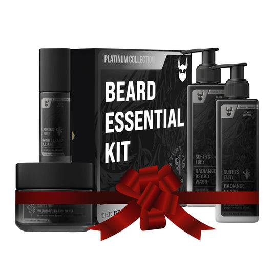 The Beard Growth Kit - Essential Grooming Set with Balm, Oil, Wash & Conditioner for Men - Surtr's Fury Platinum Collection Beauty and Personal Care The Beard Struggle