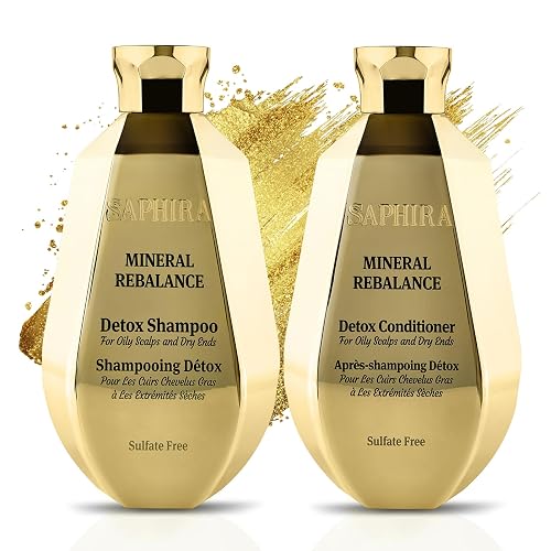 Saphira Mineral Rebalance Shampoo & Conditioner Duo - Deep Hydration Hair Care Set for Dry & Damaged Hair - Moisture & Shine - Dead Sea Mineral Beauty & Personal Care Saphira
