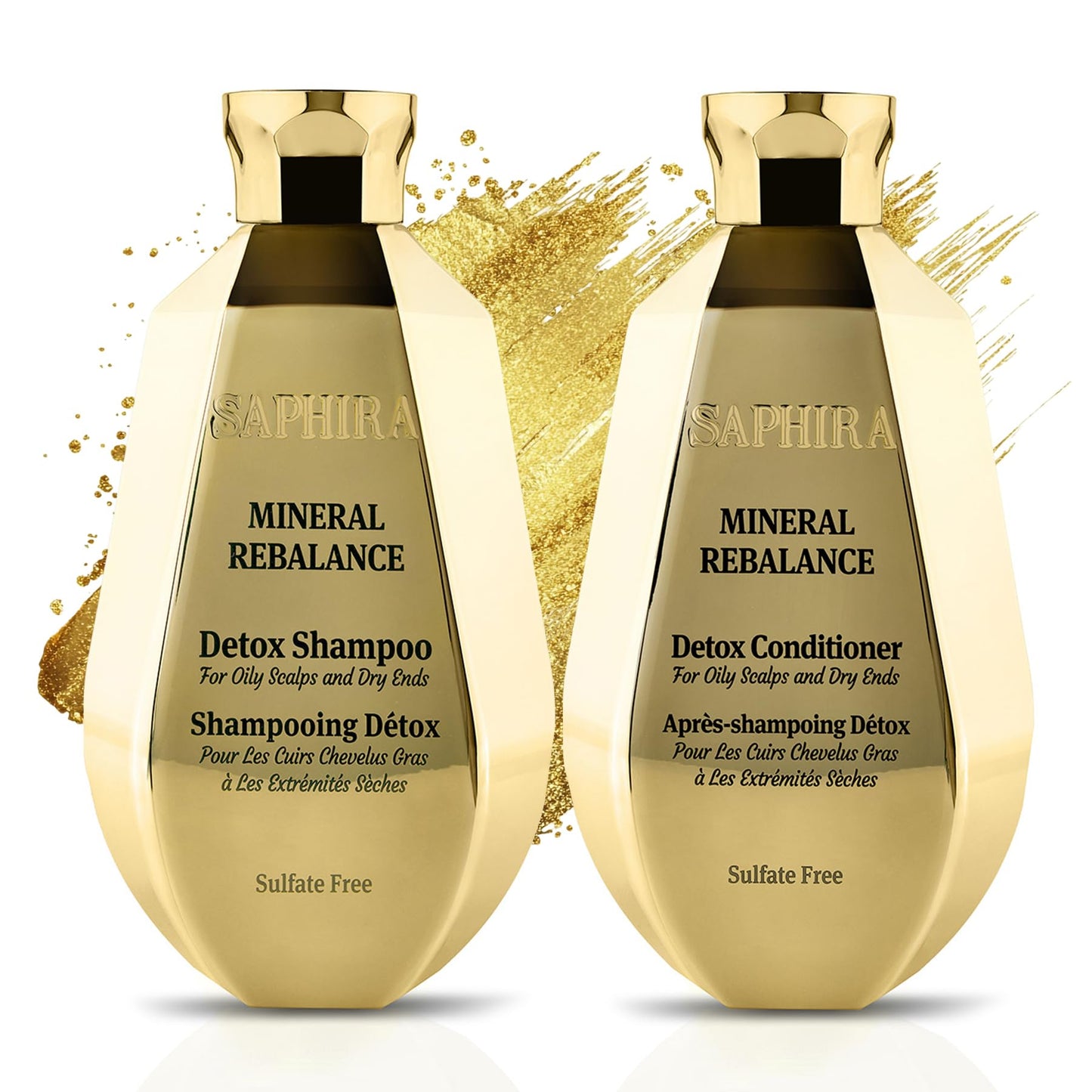 Saphira Mineral Rebalance Shampoo & Conditioner Duo - Deep Hydration Hair Care Set for Dry & Damaged Hair - Moisture & Shine - Dead Sea Mineral Beauty & Personal Care Saphira