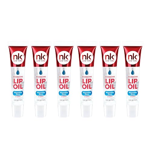 Nicka K Hydrating Lip Oil Nourishing Glass (CHERRY-6PK) Beauty & Personal Care NICKA K NEW YORK