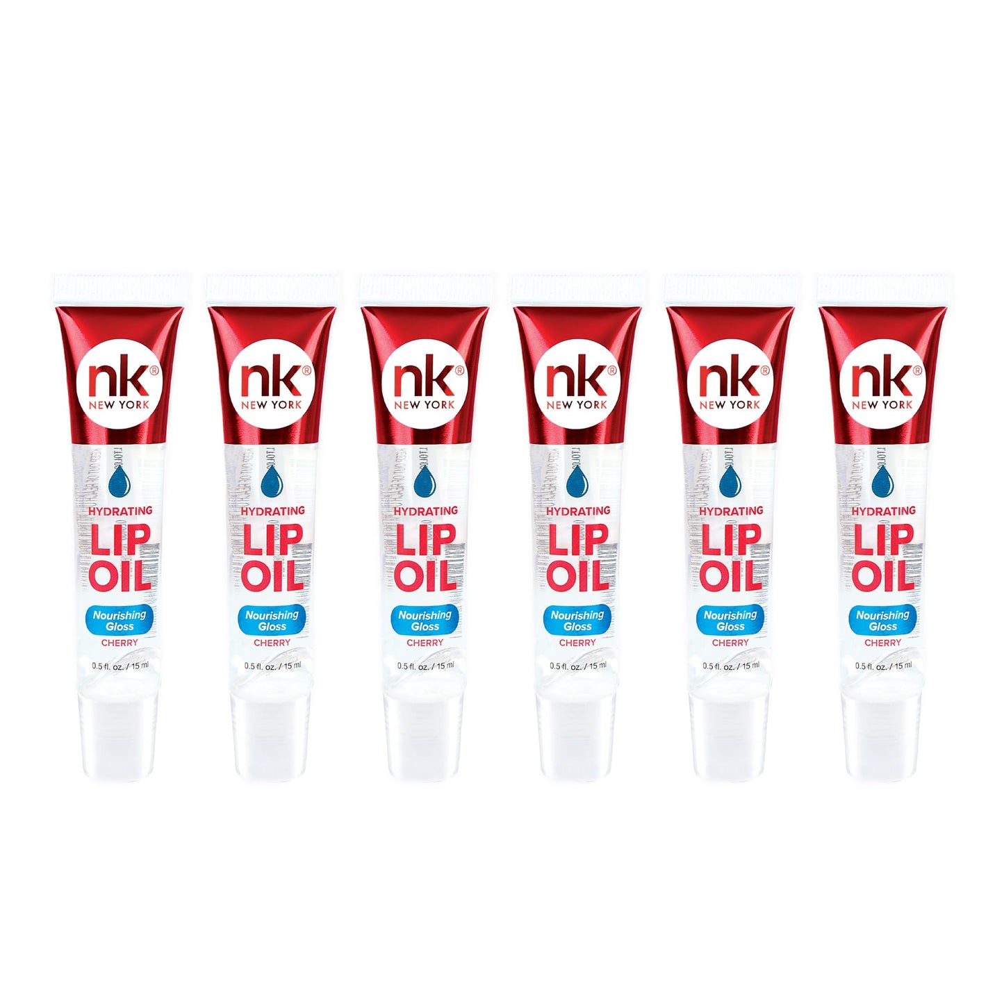 Nicka K Hydrating Lip Oil Nourishing Glass (CHERRY-6PK) Beauty & Personal Care NICKA K NEW YORK