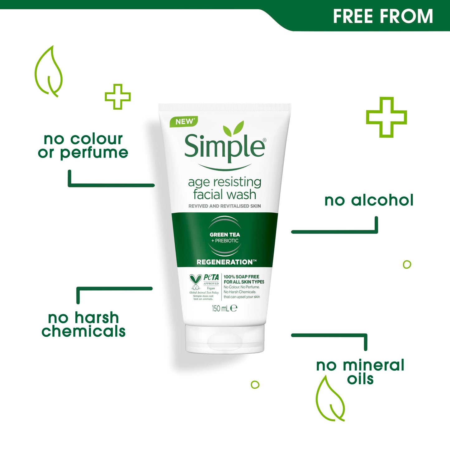 Simple Regeneration Age Resisting Facial Wash 150 ml Beauty & Personal Care Simple
