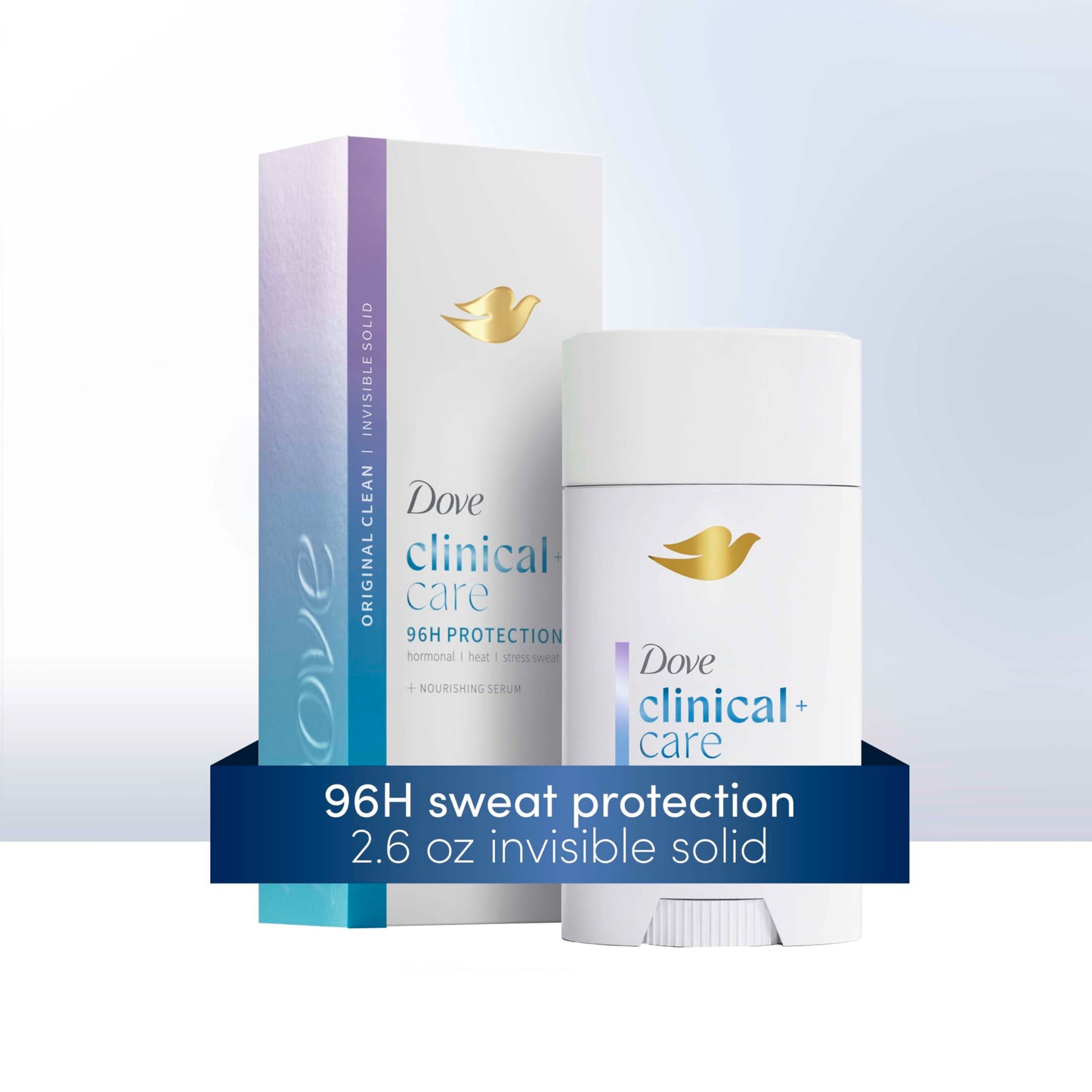 Dove Clinical + Care Antiperspirant Deodorant Stick for Women, 96H Clinical Strength Sweat & Odor Protection, With Nourishing Serum, Original Clean Beauty and Personal Care Dove